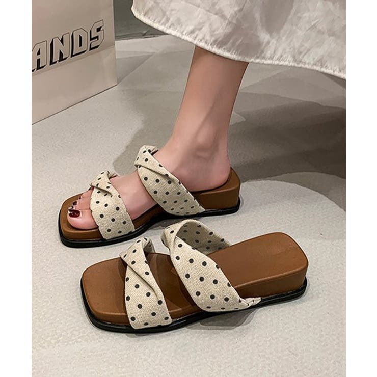 ツイストベルトサンダル フラットミュールレディース 美脚見え歩きやすいサンダル | SUNSHINE CLOSET | 詳細画像7 