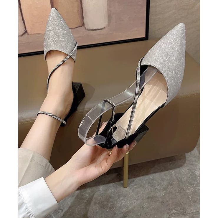 華やかラメパンプス キラキラセパレートシューズ アンクルベルトパンプス | SUNSHINE CLOSET | 詳細画像1 