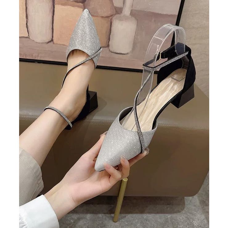 華やかラメパンプス キラキラセパレートシューズ アンクルベルトパンプス | SUNSHINE CLOSET | 詳細画像16 