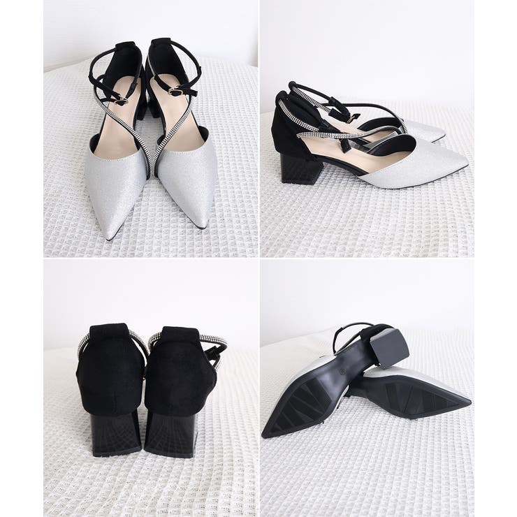 華やかラメパンプス キラキラセパレートシューズ アンクルベルトパンプス | SUNSHINE CLOSET | 詳細画像26 