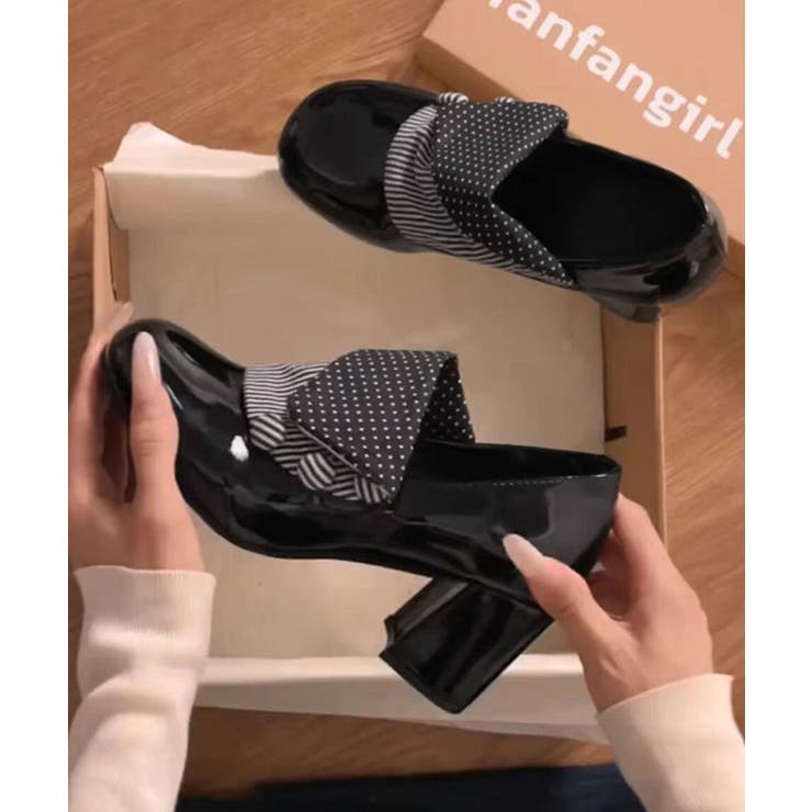 レディース太ヒールローファーパンプス マリージェーンシューズ通勤通学 韓国風美脚… | SUNSHINE CLOSET | 詳細画像11 