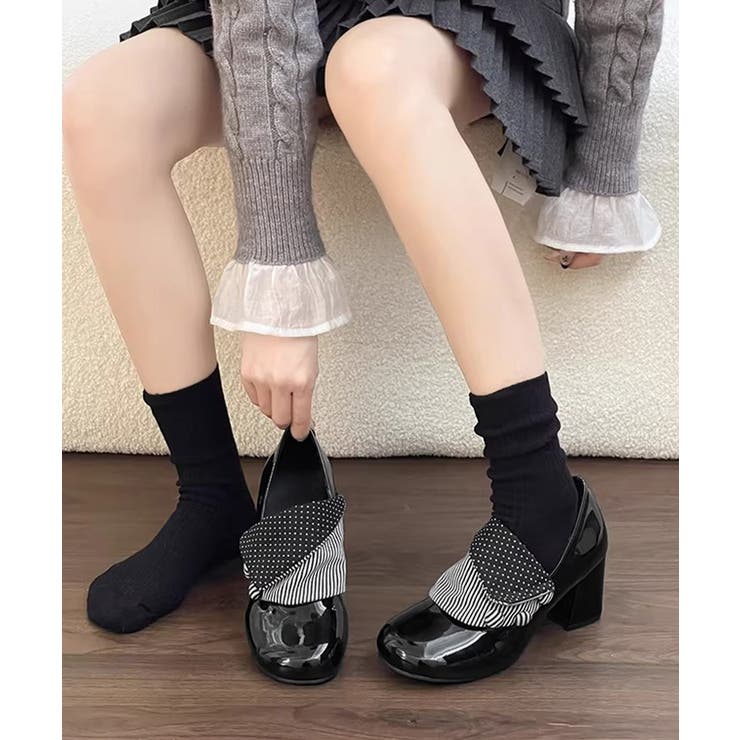 レディース太ヒールローファーパンプス マリージェーンシューズ通勤通学 韓国風美脚… | SUNSHINE CLOSET | 詳細画像2 