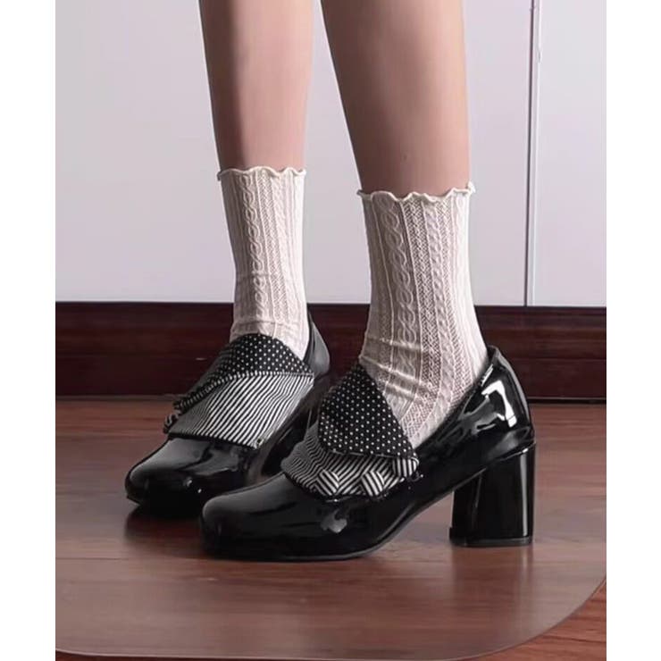 レディース太ヒールローファーパンプス マリージェーンシューズ通勤通学 韓国風美脚… | SUNSHINE CLOSET | 詳細画像8 