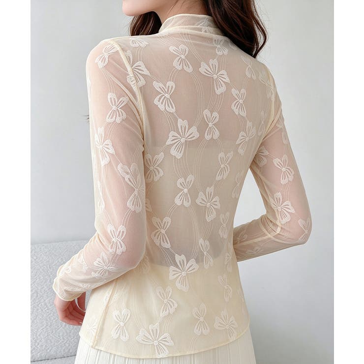 透け感 可愛いレース風カットソー レディース大人ガーリー韓国風フェミニンレイヤー… | SUNSHINE CLOSET | 詳細画像12 