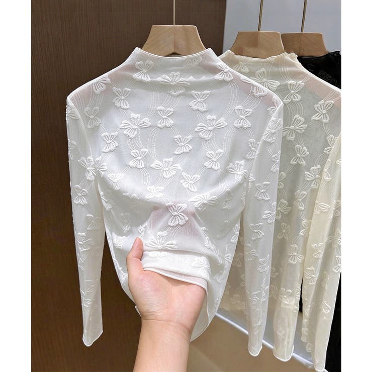 透け感 可愛いレース風カットソー レディース大人ガーリー韓国風フェミニンレイヤー… | SUNSHINE CLOSET | 詳細画像18 