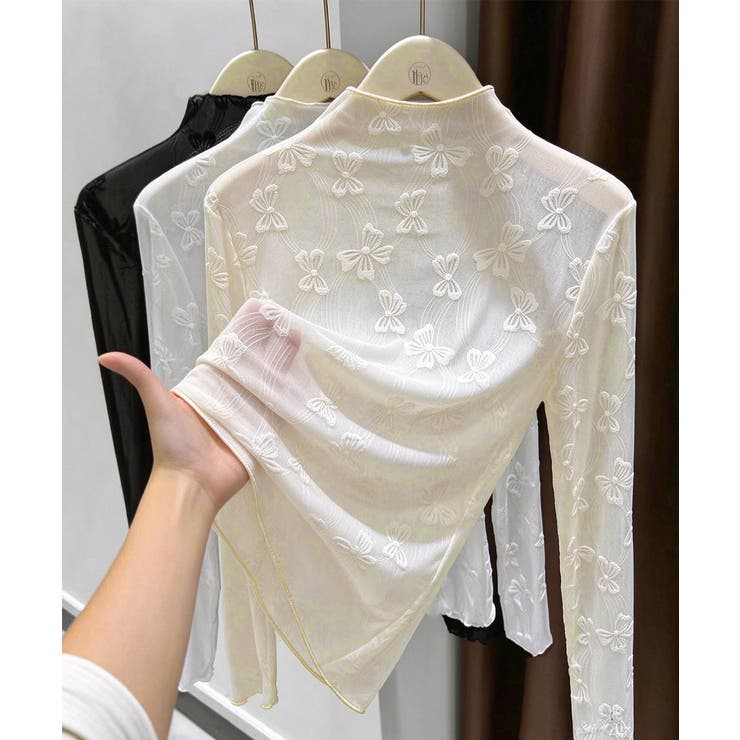 透け感 可愛いレース風カットソー レディース大人ガーリー韓国風フェミニンレイヤー… | SUNSHINE CLOSET | 詳細画像19 