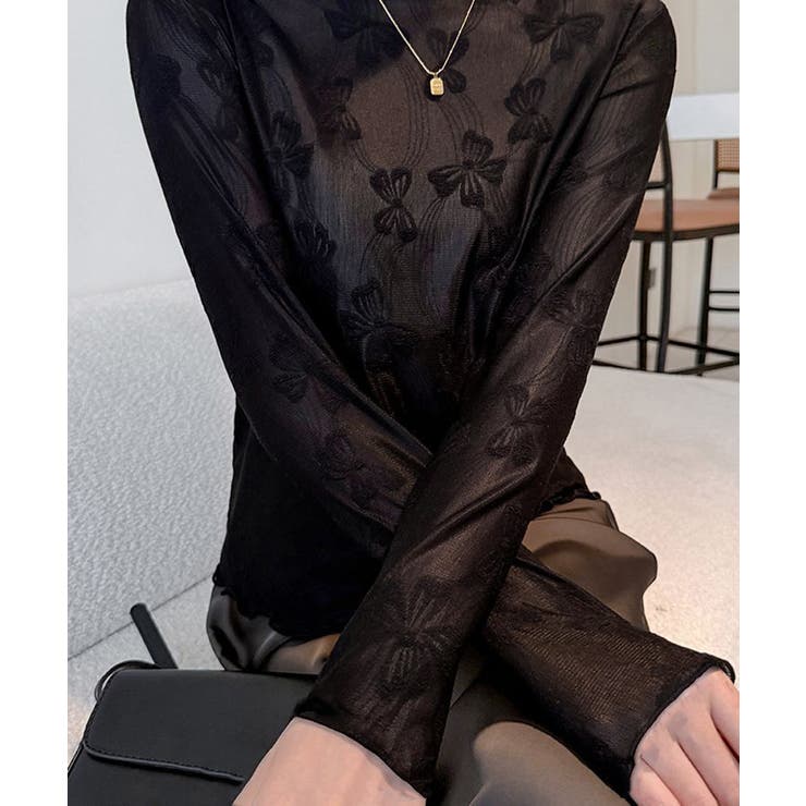 透け感 可愛いレース風カットソー レディース大人ガーリー韓国風フェミニンレイヤー… | SUNSHINE CLOSET | 詳細画像9 