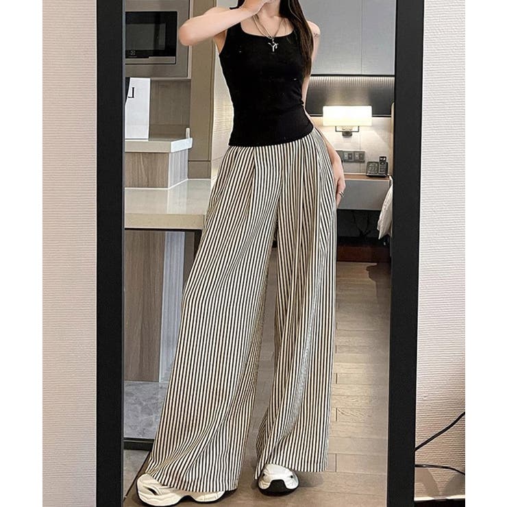 レディース ハイウエスガウチョパンツ ゆったりタックパンツ着やせ | SUNSHINE CLOSET | 詳細画像14 