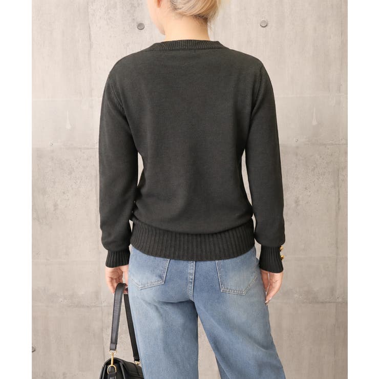上品 細身柔らかセーター 袖口ゴールド釦 | SUNSHINE CLOSET | 詳細画像25 