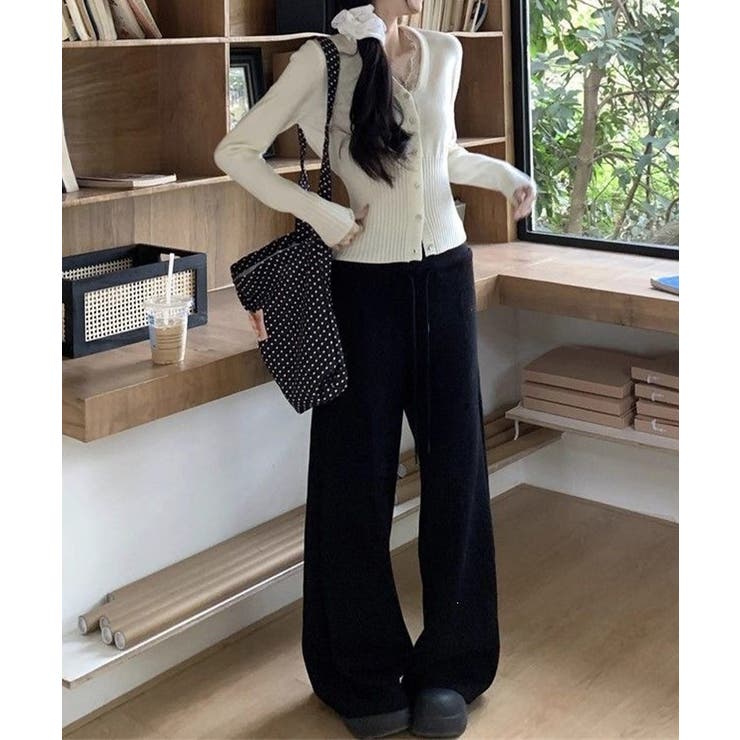 レディース上品ウエストシェイプ長袖トップス 前開きニットセーターコンパクト丈大人… | SUNSHINE CLOSET | 詳細画像17 