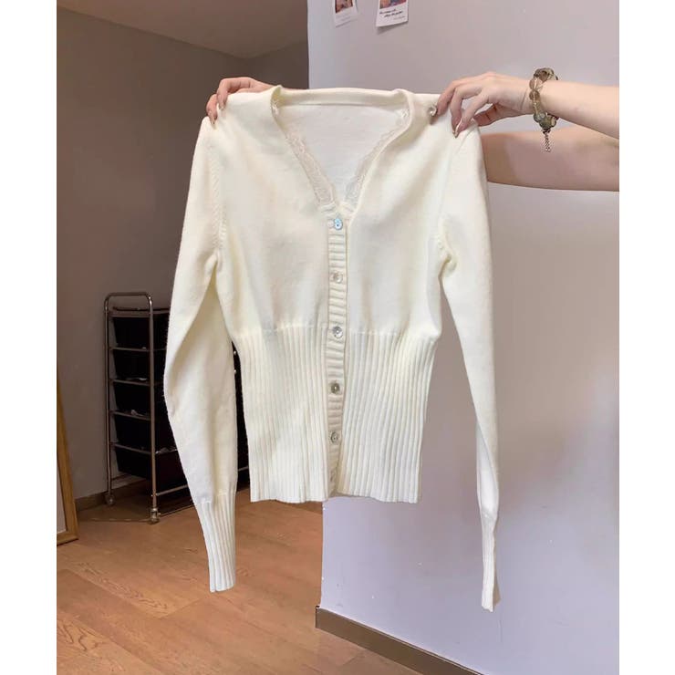 レディース上品ウエストシェイプ長袖トップス 前開きニットセーターコンパクト丈大人… | SUNSHINE CLOSET | 詳細画像18 