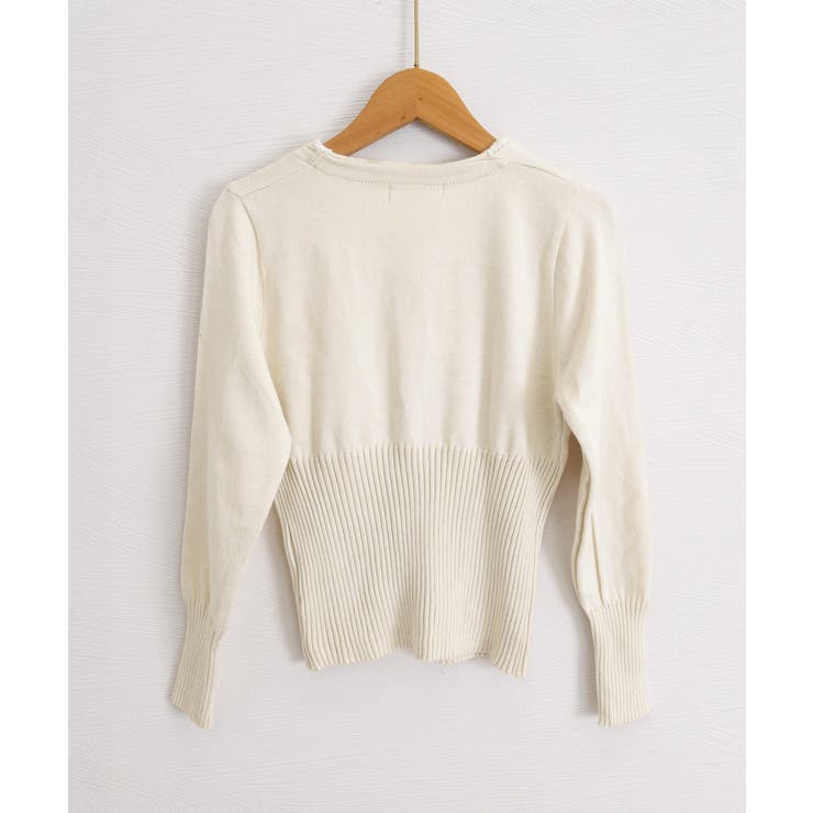 レディース上品ウエストシェイプ長袖トップス 前開きニットセーターコンパクト丈大人… | SUNSHINE CLOSET | 詳細画像25 