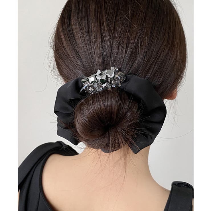 光沢感シュシュ 大人可愛いヘアゴム 華やか髪飾りきれいめヘアアクセサリー韓国風 | SUNSHINE CLOSET | 詳細画像5 