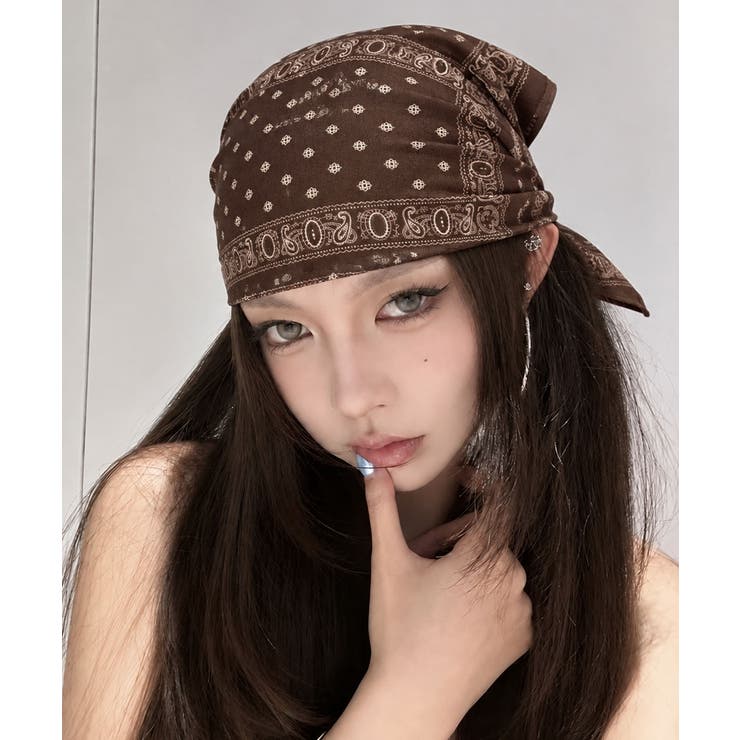 レトロ総柄スクエア型首巻きスカーフ マルチクロス 韓国風 | SUNSHINE CLOSET | 詳細画像23 