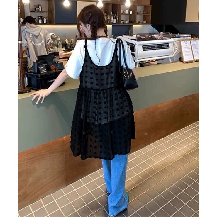 シアーロングキャミソールレディース レイヤード重ね着コーデ ギャザーキャミ | SUNSHINE CLOSET | 詳細画像15 