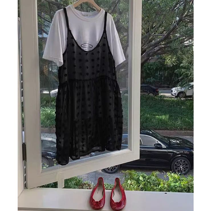 シアーロングキャミソールレディース レイヤード重ね着コーデ ギャザーキャミ | SUNSHINE CLOSET | 詳細画像18 