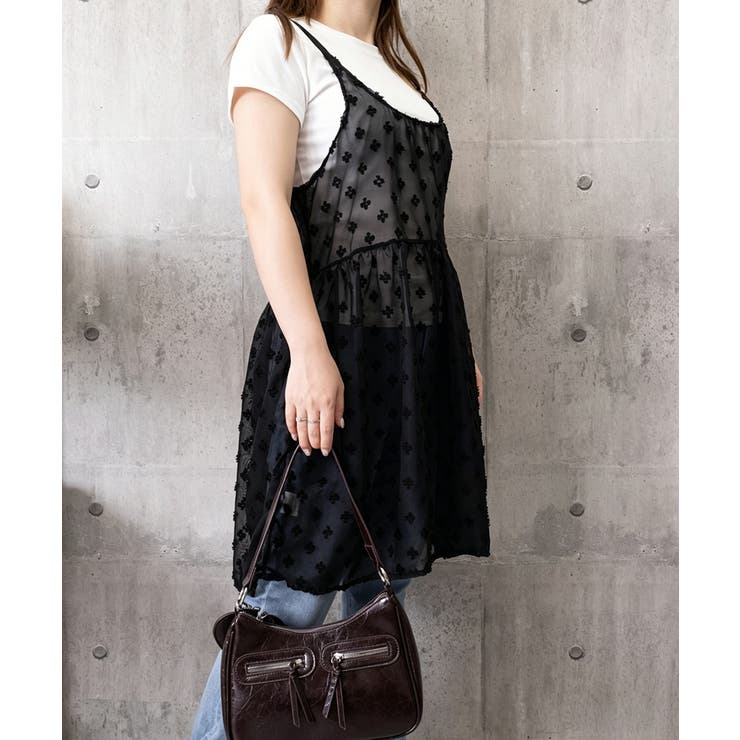 シアーロングキャミソールレディース レイヤード重ね着コーデ ギャザーキャミ | SUNSHINE CLOSET | 詳細画像23 