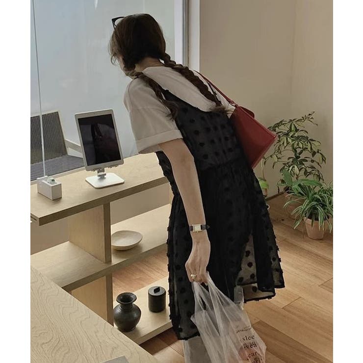 シアーロングキャミソールレディース レイヤード重ね着コーデ ギャザーキャミ | SUNSHINE CLOSET | 詳細画像5 