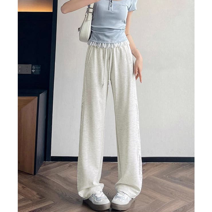 ワイドパンツレディースきれいめ春夏秋 おしゃれパンツカジュアル楽ちんパンツウエス… | SUNSHINE CLOSET | 詳細画像12 