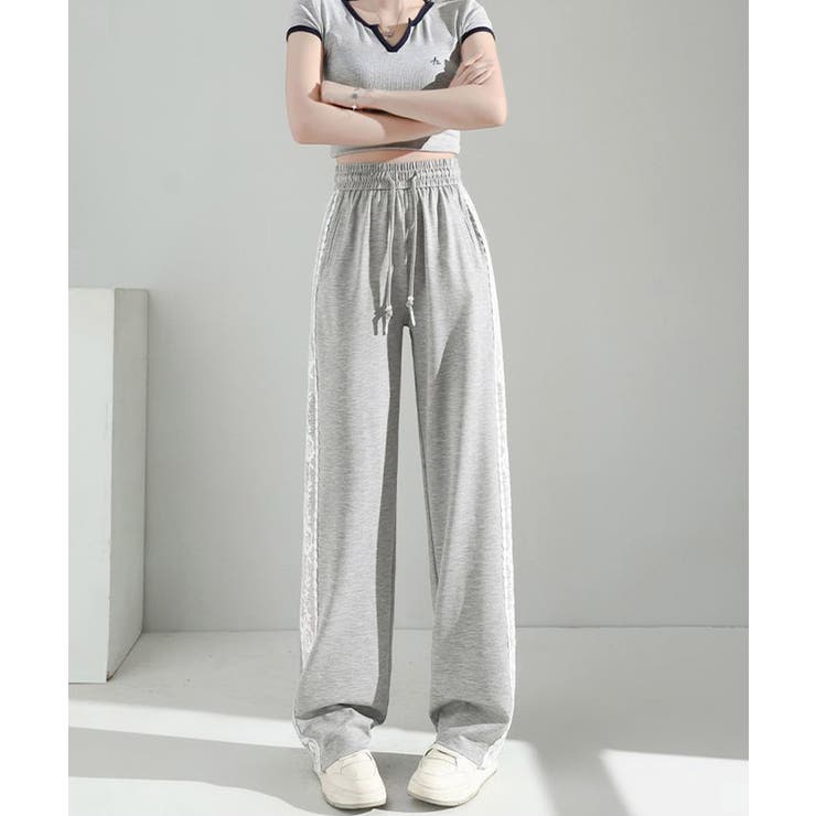 ワイドパンツレディースきれいめ春夏秋 おしゃれパンツカジュアル楽ちんパンツウエス… | SUNSHINE CLOSET | 詳細画像3 