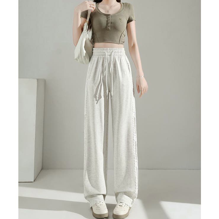 ワイドパンツレディースきれいめ春夏秋 おしゃれパンツカジュアル楽ちんパンツウエス… | SUNSHINE CLOSET | 詳細画像6 
