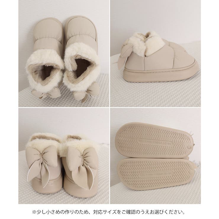 もこもこブーツ冬用靴レディース暖かい中綿ブーツラウンドトゥ軽量フラットシューズ韓… | SUNSHINE CLOSET | 詳細画像23 