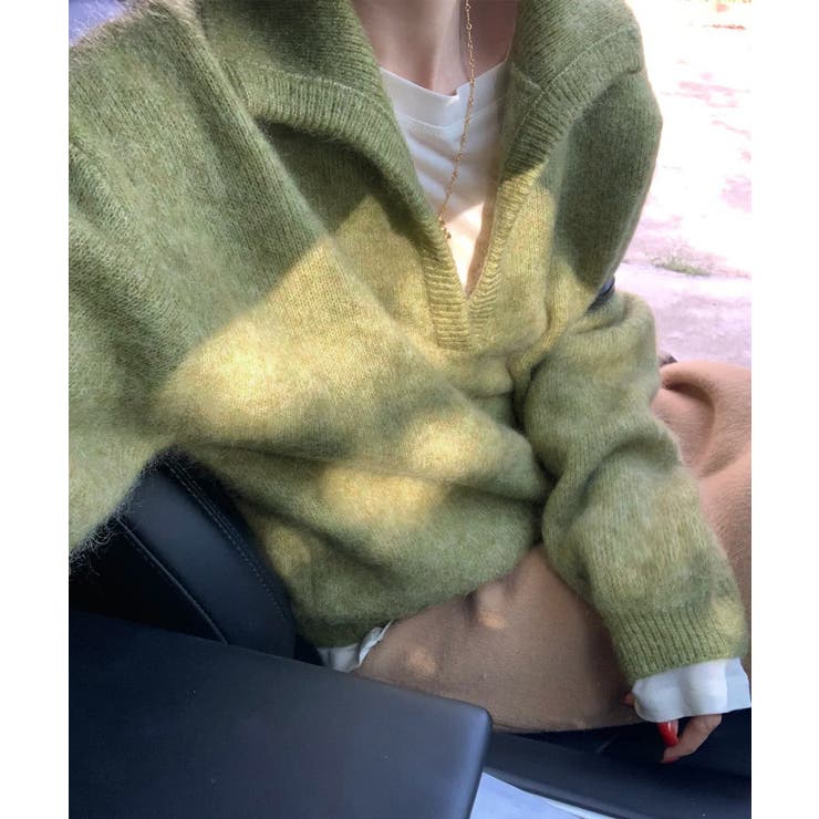 ゆったり無地セーター長袖ニットプルオーバー大人カジュアルきれいめニットトップスレ… | SUNSHINE CLOSET | 詳細画像2 