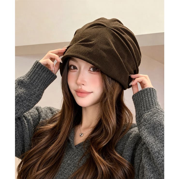 秋冬レトロキャップレディース ヴィンテージ調ギャザーハット 大人カジュアル | SUNSHINE CLOSET | 詳細画像12 