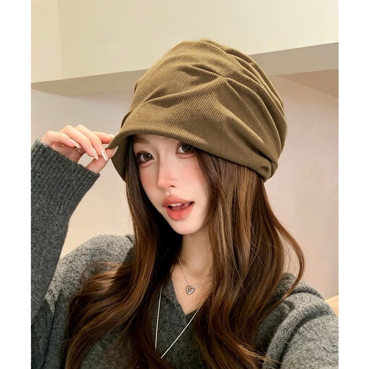 秋冬レトロキャップレディース ヴィンテージ調ギャザーハット 大人カジュアル | SUNSHINE CLOSET | 詳細画像7 