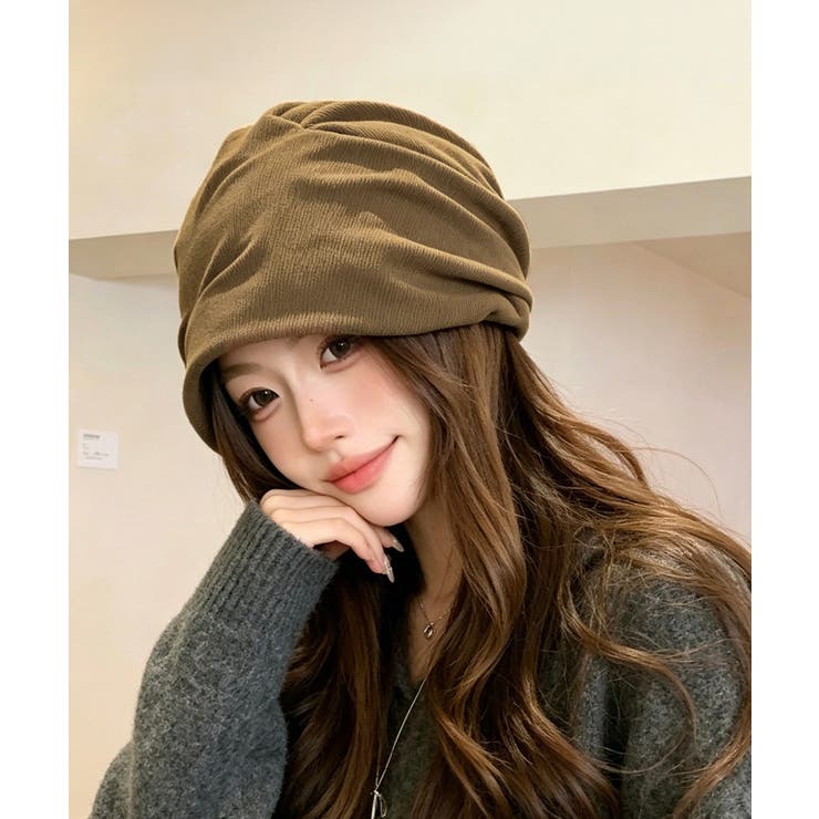 秋冬レトロキャップレディース ヴィンテージ調ギャザーハット 大人カジュアル | SUNSHINE CLOSET | 詳細画像8 