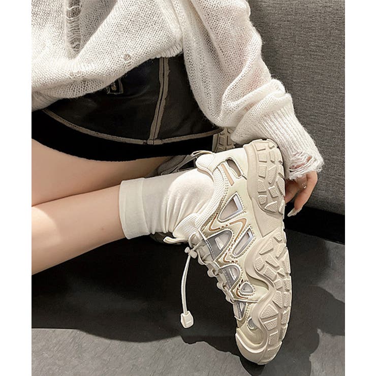 レディース 透かしアウトドアスニーカーボリュームソールストリート靴 メッシュトレ… | SUNSHINE CLOSET | 詳細画像10 