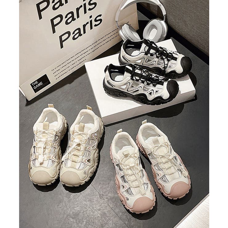 レディース 透かしアウトドアスニーカーボリュームソールストリート靴 メッシュトレ… | SUNSHINE CLOSET | 詳細画像19 