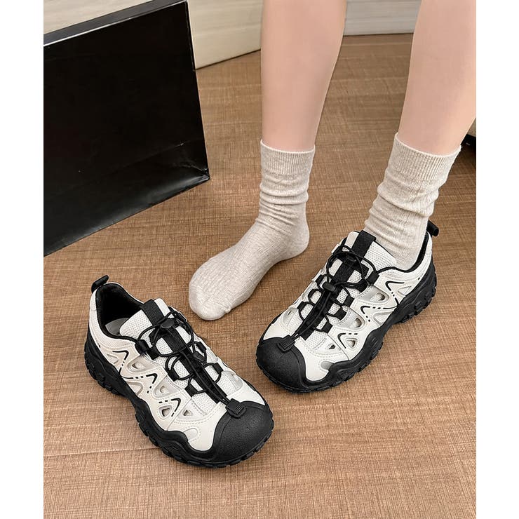 レディース 透かしアウトドアスニーカーボリュームソールストリート靴 メッシュトレ… | SUNSHINE CLOSET | 詳細画像2 