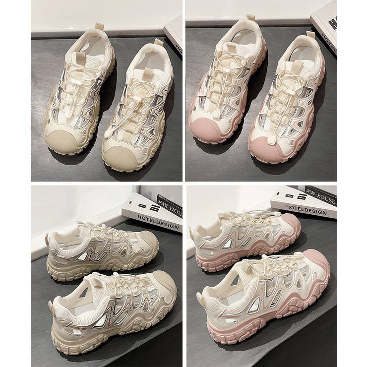 レディース 透かしアウトドアスニーカーボリュームソールストリート靴 メッシュトレ… | SUNSHINE CLOSET | 詳細画像21 