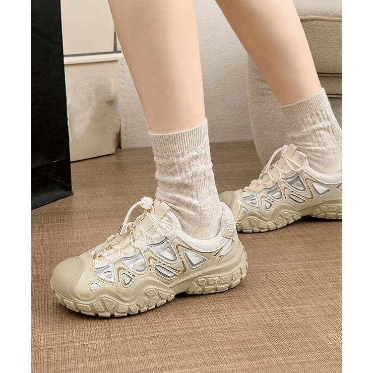 レディース 透かしアウトドアスニーカーボリュームソールストリート靴 メッシュトレ… | SUNSHINE CLOSET | 詳細画像6 