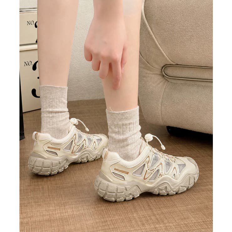 レディース 透かしアウトドアスニーカーボリュームソールストリート靴 メッシュトレ… | SUNSHINE CLOSET | 詳細画像7 