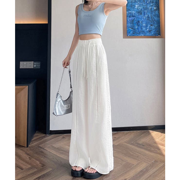 レディース涼しげイージーパンツ レースサイドライン ナチュラルパンツ美脚見え体型… | SUNSHINE CLOSET | 詳細画像19 