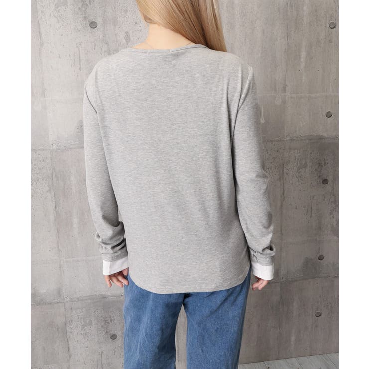 フェイクレイヤードトップス秋服長袖Tシャツレディース大人カジュアル韓国風tops… | SUNSHINE CLOSET | 詳細画像26 