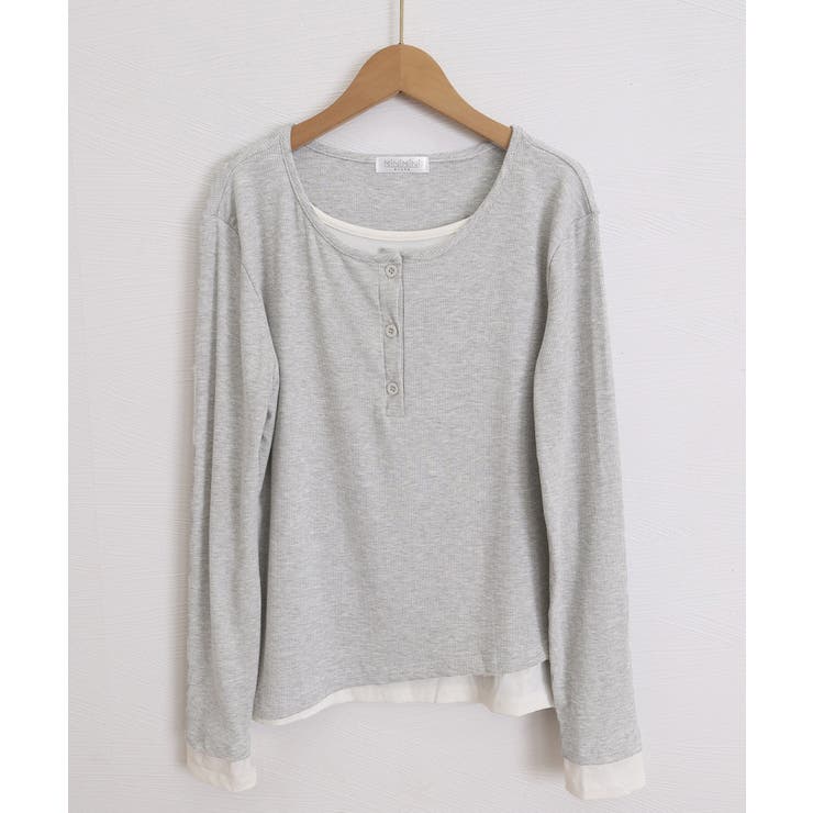 フェイクレイヤードトップス秋服長袖Tシャツレディース大人カジュアル韓国風tops… | SUNSHINE CLOSET | 詳細画像27 