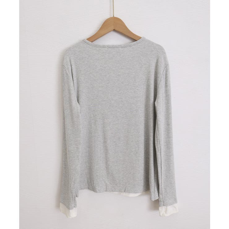 フェイクレイヤードトップス秋服長袖Tシャツレディース大人カジュアル韓国風tops… | SUNSHINE CLOSET | 詳細画像28 