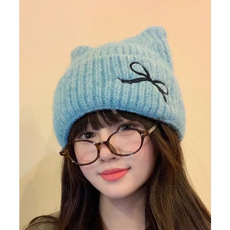 レディース暖かい猫耳ニット帽子 大人可愛い 折り返しニットキャップ | SUNSHINE CLOSET | 詳細画像21 
