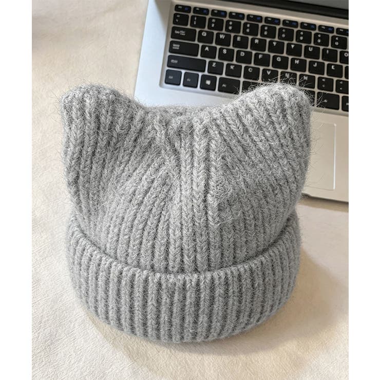 レディース暖かい猫耳ニット帽子 大人可愛い 折り返しニットキャップ | SUNSHINE CLOSET | 詳細画像28 