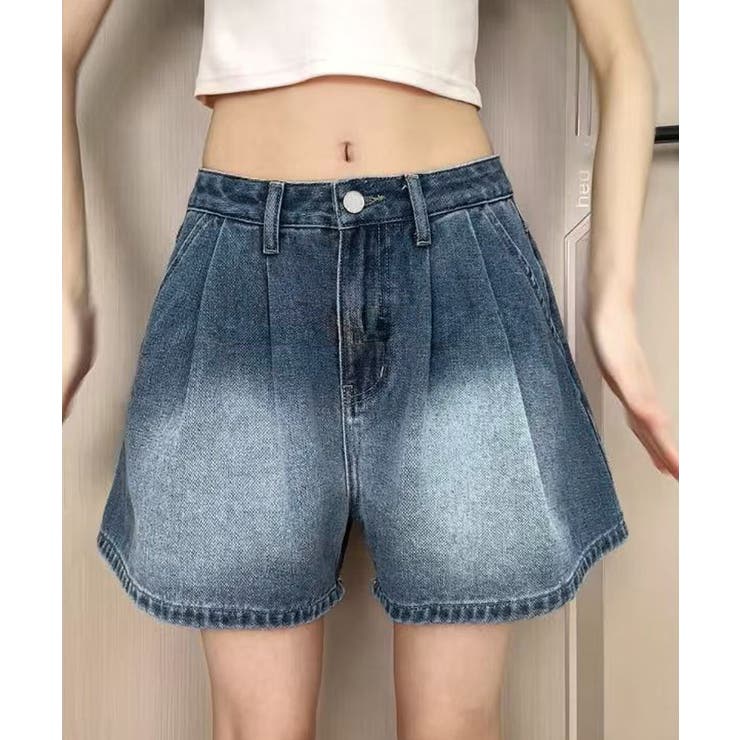 ★MAINBOOTH★ショートパンツ★正規品/韓国直送料込/人気 ウエストリボンデニムショートパンツ韓国風[品番：AGCW0006729