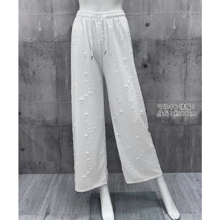 キラキラビジューワイドパンツダメージ加工 | SUNSHINE CLOSET | 詳細画像11 