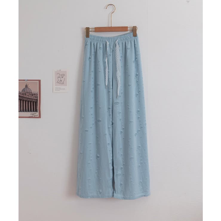 キラキラビジューワイドパンツダメージ加工 | SUNSHINE CLOSET | 詳細画像15 