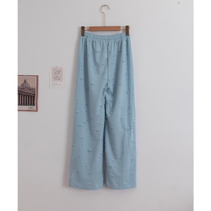 キラキラビジューワイドパンツダメージ加工 | SUNSHINE CLOSET | 詳細画像16 