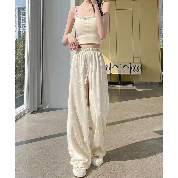 キラキラビジューワイドパンツダメージ加工 | SUNSHINE CLOSET | 詳細画像6 