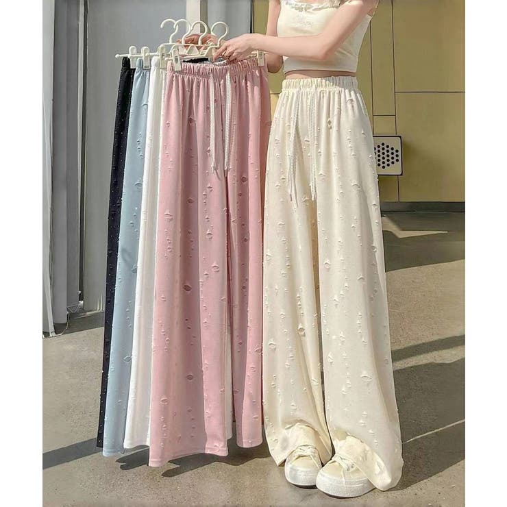 キラキラビジューワイドパンツダメージ加工 | SUNSHINE CLOSET | 詳細画像7 