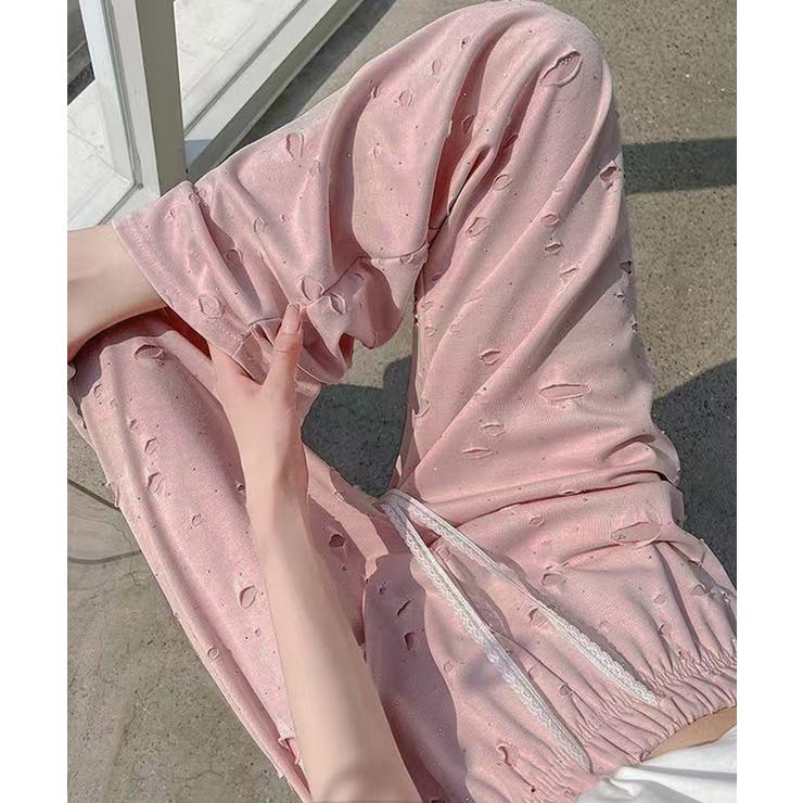 キラキラビジューワイドパンツダメージ加工 | SUNSHINE CLOSET | 詳細画像9 