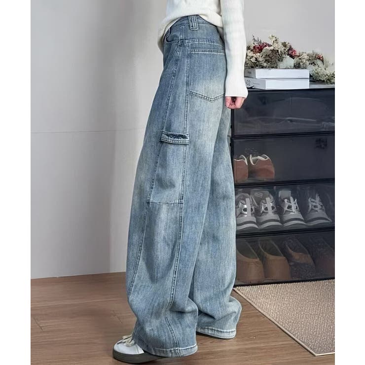 グラデーションデニムレディース ゆったりデニムパンツカジュアル 大人可愛いジーン… | SUNSHINE CLOSET | 詳細画像2 